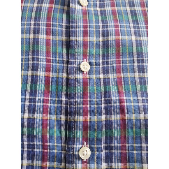 Ralph Lauren Blue Gingham Plaid Oxford Button Up Shirt Men’s Size XXL - Picture 3 of 16